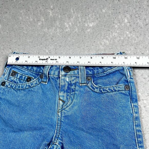True Religion Little Boys Size 5 Denim Adjustable Waist Snap Button Shorts - Picture 6 of 13